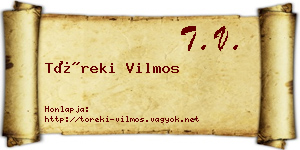Töreki Vilmos névjegykártya